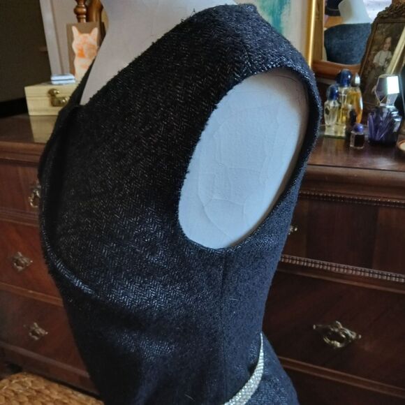 Ann Taylor Classic Wool Woven Textured Herringbone In Relief Dress - Size 0 - Picture 7 of 9